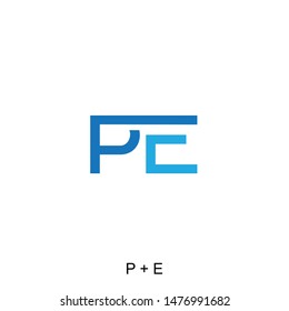 P and E letter concept. Very suitable in various business purposes, also for icon, symbol and many more.