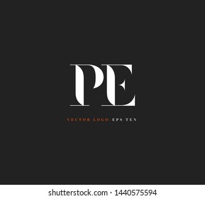 P E letters Joint logo icon vector template for corporate logo and business card design.