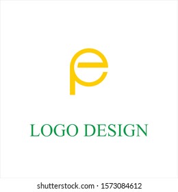 p and e logo design