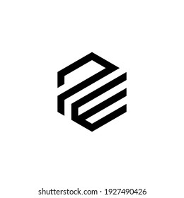 p e pe initial logo design vector template