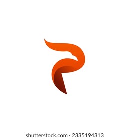 P Eagle Logo Design. Letter P Bird Icon