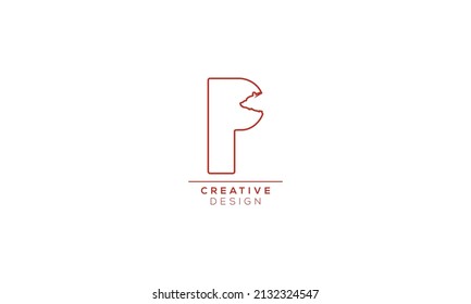 Icono de Oso P Y F Modelo de ilustración de logotipo de espacio negativo