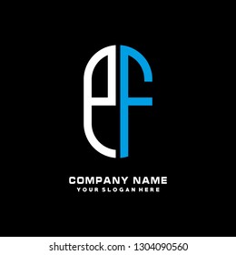P F initial letter, modern logo design template vector