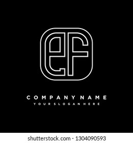 P F initial letter, modern logo design template vector