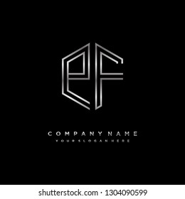 P F initial letter, modern logo design template vector