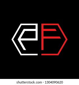 P F initial letter, modern logo design template vector