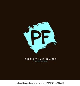 P F PF Initial logo template vector