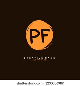 P F PF Initial logo template vector