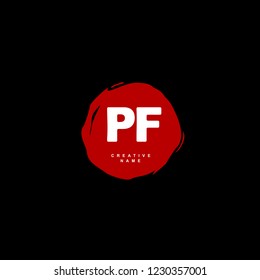 P F PF Initial logo template vector