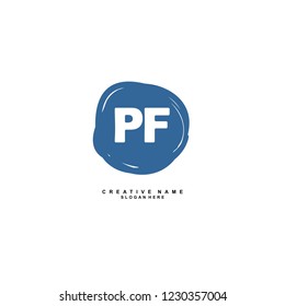 P F PF Initial logo template vector