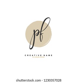 P F PF Initial logo template vector
