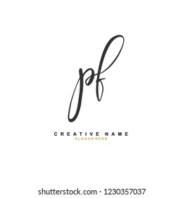P F PF Initial logo template vector