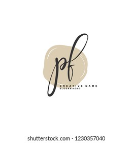 P F PF Initial logo template vector