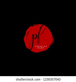 P F PF Initial logo template vector