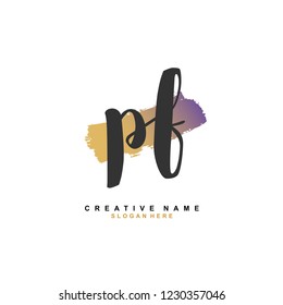 P F PF Initial logo template vector