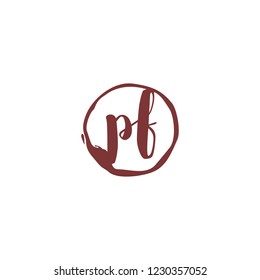 P F PF Initial logo template vector