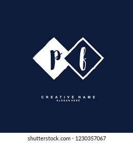 P F PF Initial logo template vector