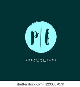 P F PF Initial logo template vector