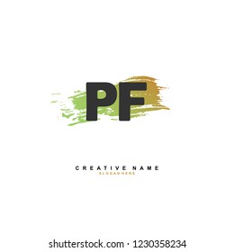 P F PF Initial logo template vector