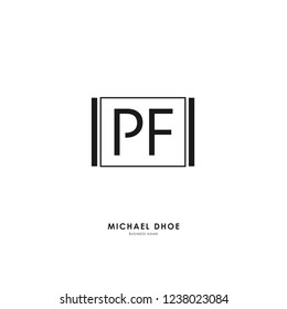 P F PF Initial logo letter with minimalist concept. Vector with scandinavian style logo.