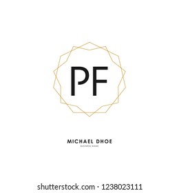 P F PF Initial logo letter with minimalist concept. Vector with scandinavian style logo.