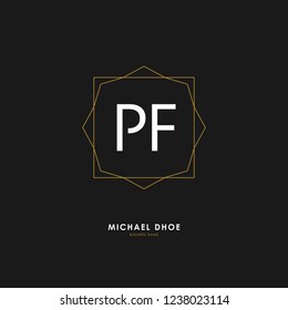 P F PF Initial logo letter with minimalist concept. Vector with scandinavian style logo.