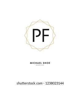 P F PF Initial logo letter with minimalist concept. Vector with scandinavian style logo.