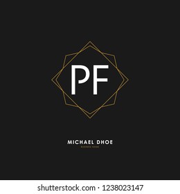 P F PF Initial logo letter with minimalist concept. Vector with scandinavian style logo.
