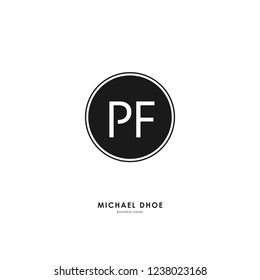 P F PF Initial logo letter with minimalist concept. Vector with scandinavian style logo.