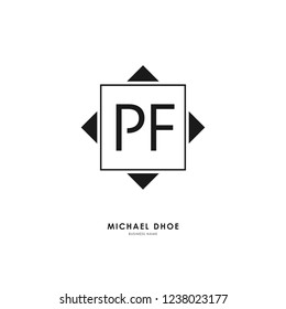 P F PF Initial logo letter with minimalist concept. Vector with scandinavian style logo.