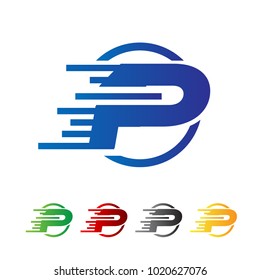 p fast letter logo