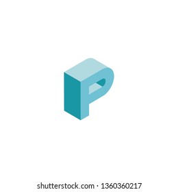 P Font logo. Modern design vector font for title, header, lettering. Corporate Vector abc technology typeface 