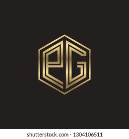 P G initial letter, modern logo design template vector
