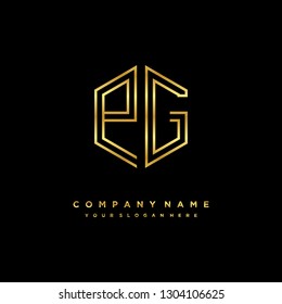 P G initial letter, modern logo design template vector