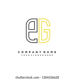 P G initial letter, modern logo design template vector