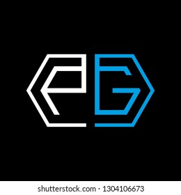 P G initial letter, modern logo design template vector