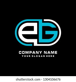 P G initial letter, modern logo design template vector