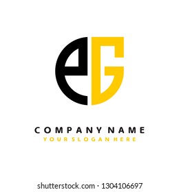 P G initial letter, modern logo design template vector