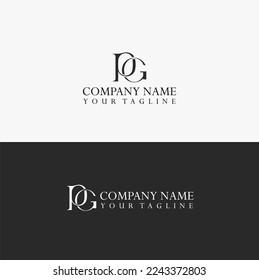 P G letter design logo logotype icon concept with serif font and classic elegant style look vector illustration.