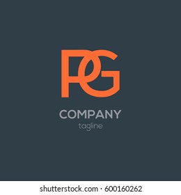 P & G Letter logo design vector element
