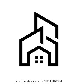 p g pg initial building logo design vector symbol graphic idea creative