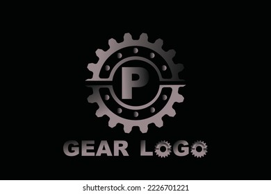 P Gear Letter logo template for your branding.