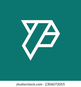 Vector de diseño de logotipo de letras iniciales geométricas P