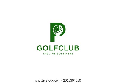 P for Golf logo design vector template, Vector label of golf, Logo of golf championship, illustration, Creative icon, design concept