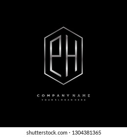 P H initial letter, modern logo design template vector