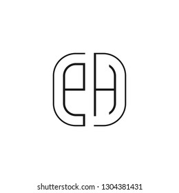 P H initial letter, modern logo design template vector