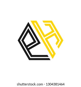 P H initial letter, modern logo design template vector