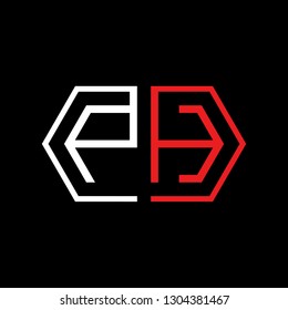 P H initial letter, modern logo design template vector