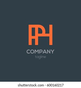 P & H Letter logo design vector element
