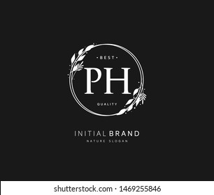P H PH Beauty vector initial logo, handwriting logo of initial signature, wedding, fashion, jewerly, boutique, floral and botanical with creative template for any company or business.